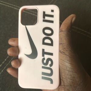 Nike Pink and Black Protective Phone Case